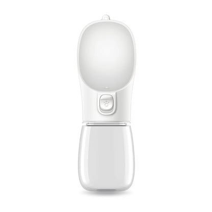 White Color Portable Dog Water Bottle – Leakproof Travel Feeder